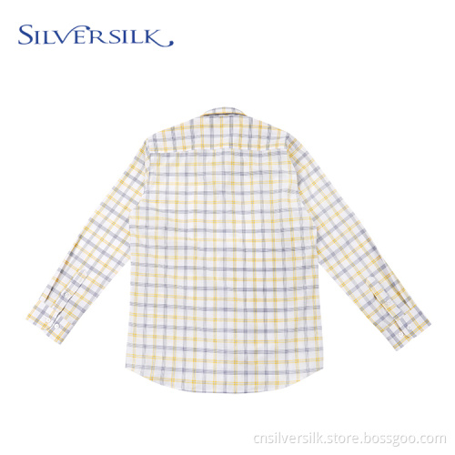 Custom Yellow Checks Poly Cotton TC Breathable Shirts